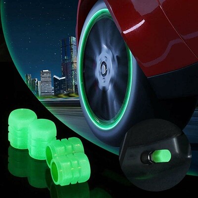 ​4 Pcs Luminous Tire Valve Car Wheel